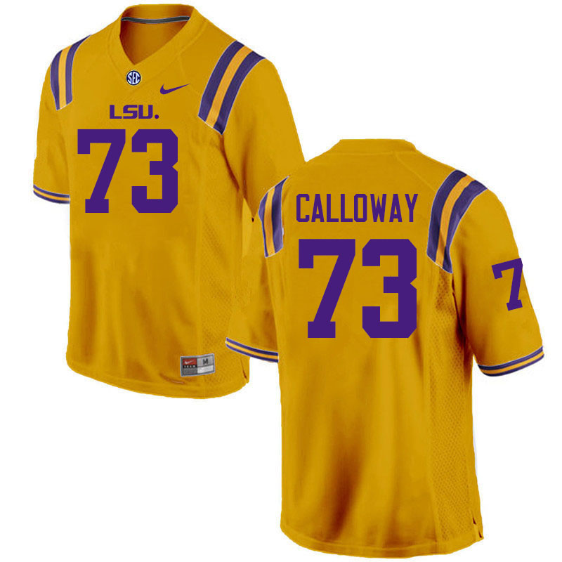 Men #73 Ethan Calloway LSU Tigers College Football Jerseys Stitched-Gold